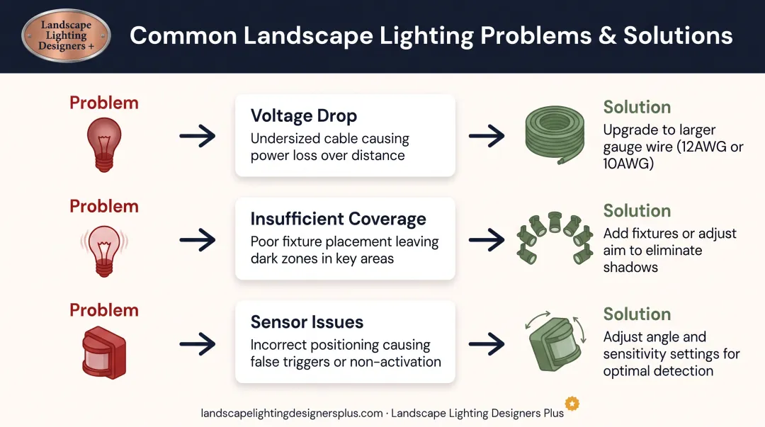 Common voltage drop problems and solutions for low-voltage landscape lighting systems