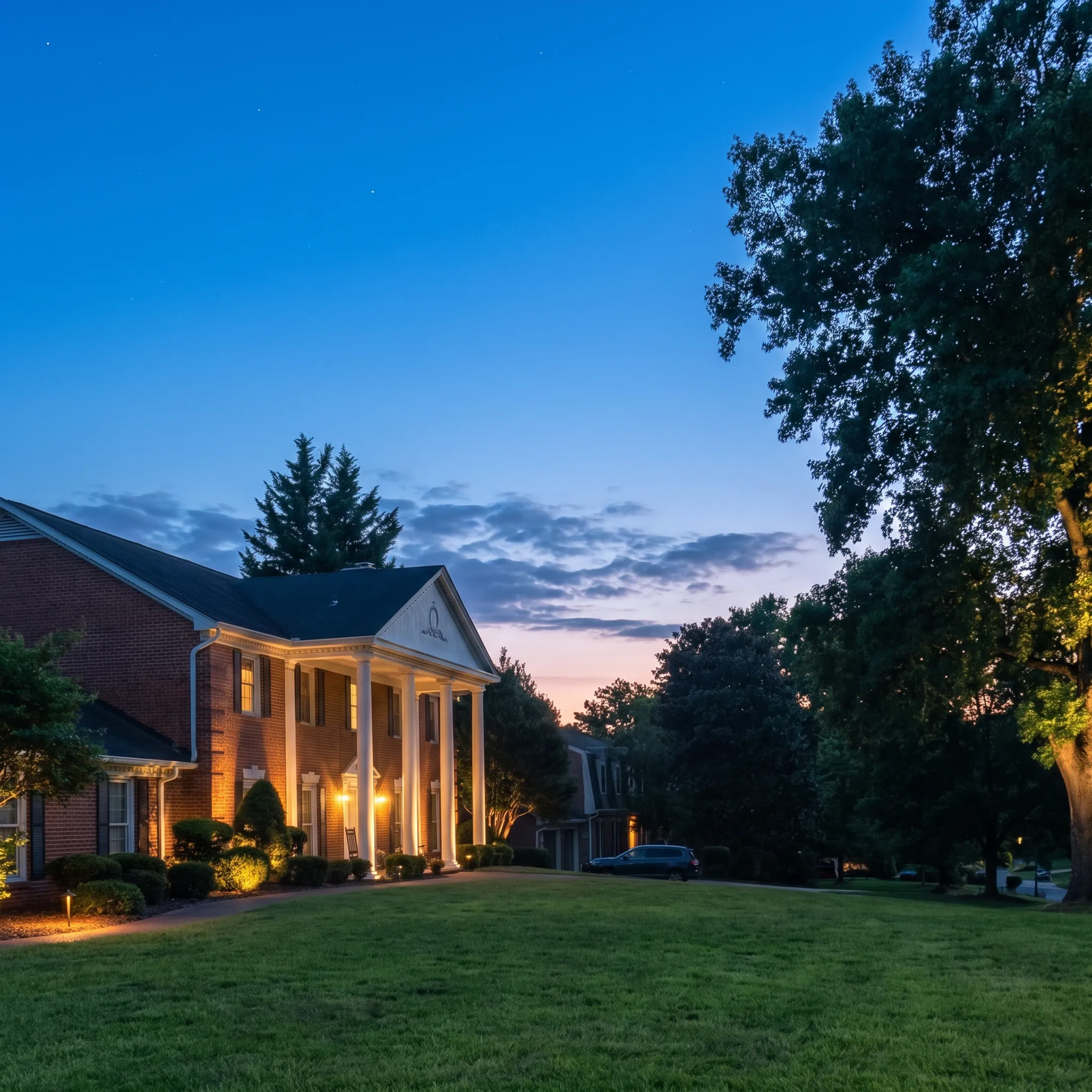 Landscape lighting designer planning fixture placement outdoors
