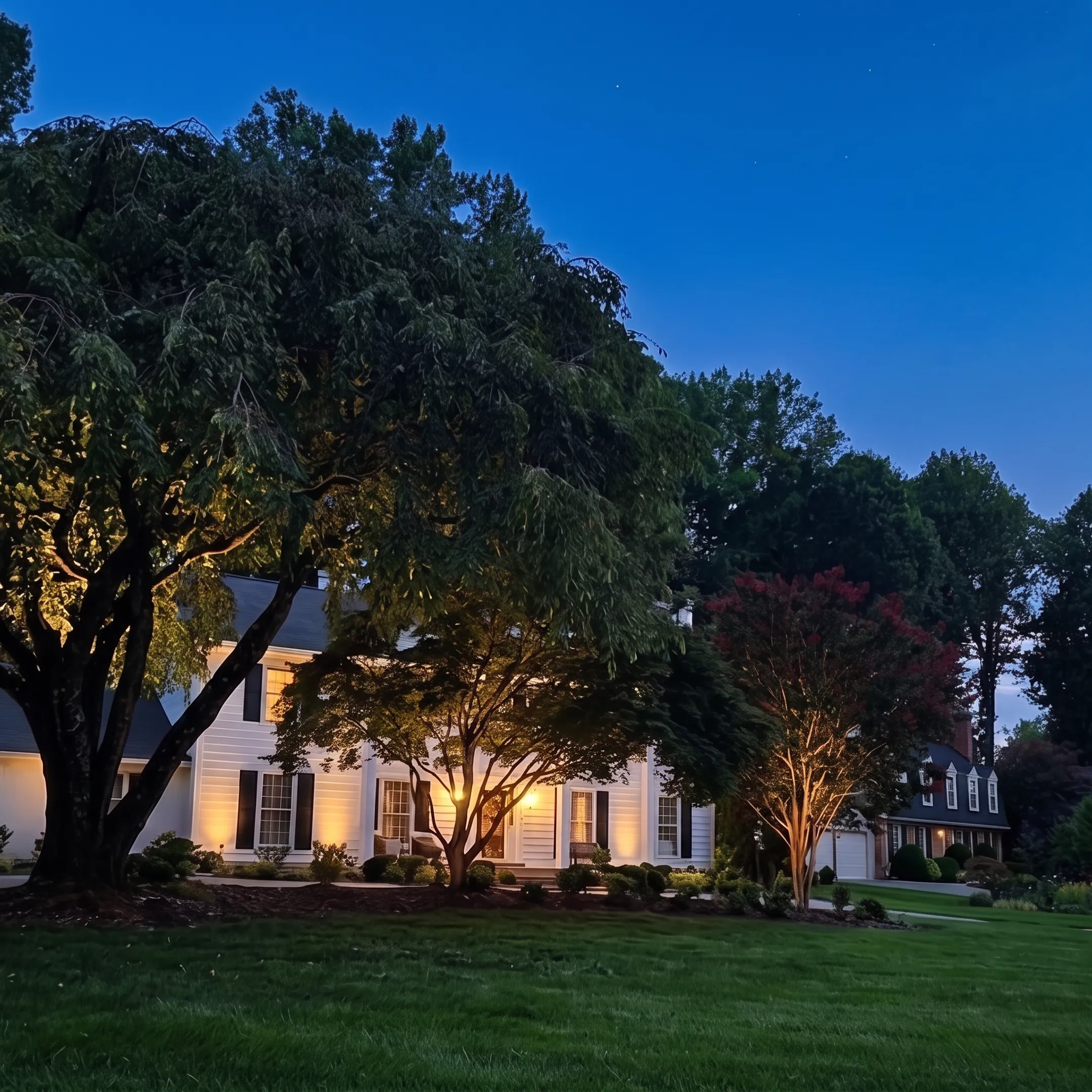 Designer reviewing an outdoor party lighting plan