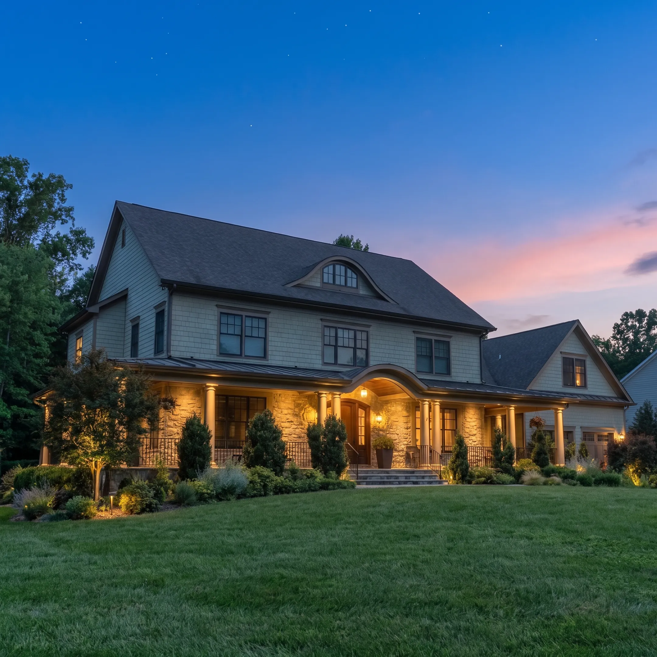 Designer planning low-voltage outdoor lighting for a home