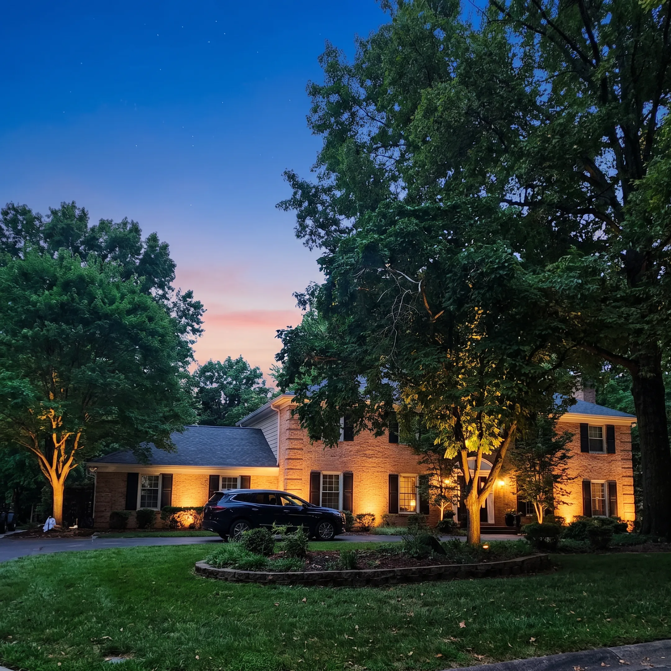 Designer reviewing outdoor LED lighting placement