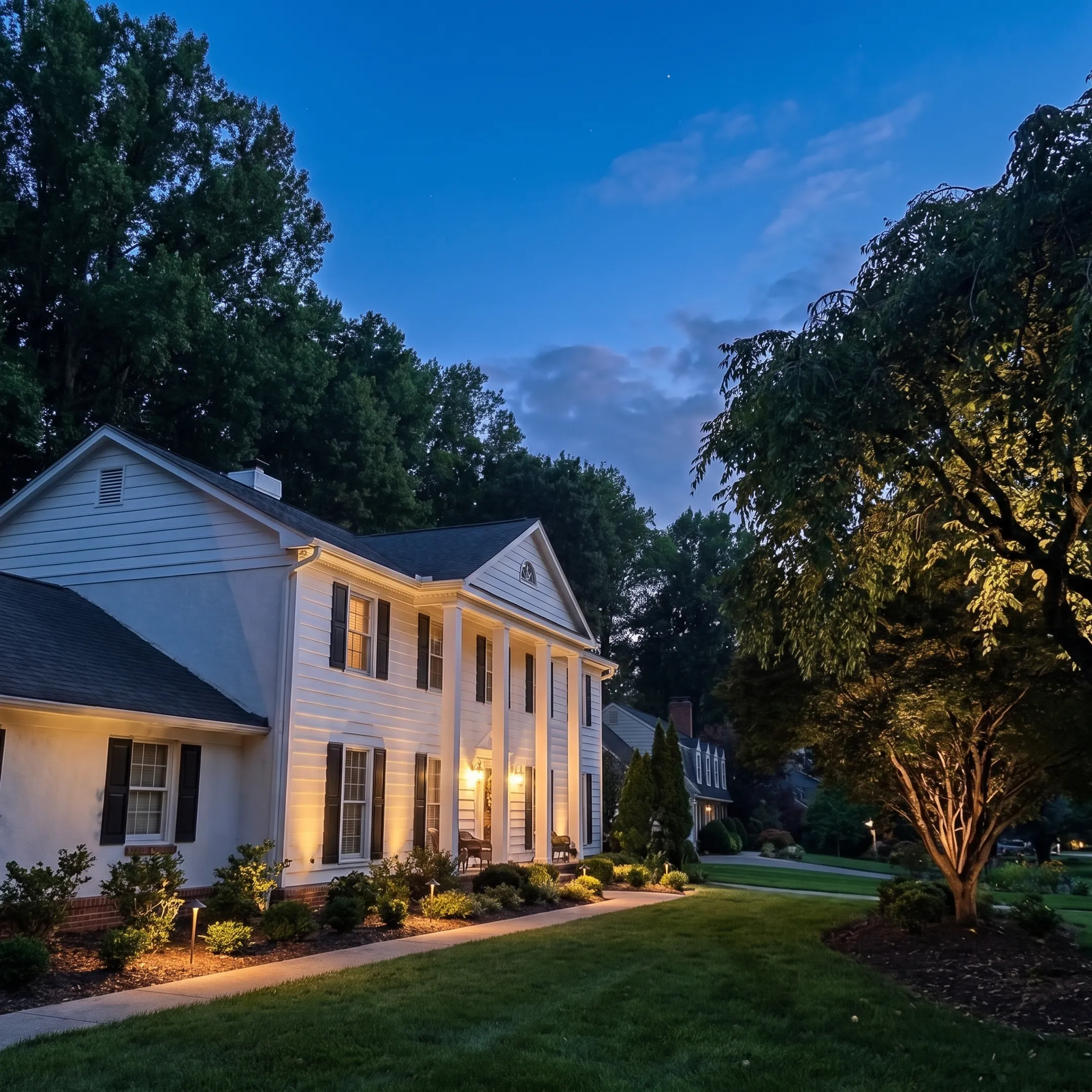 Designer planning low-voltage landscape lighting at a home