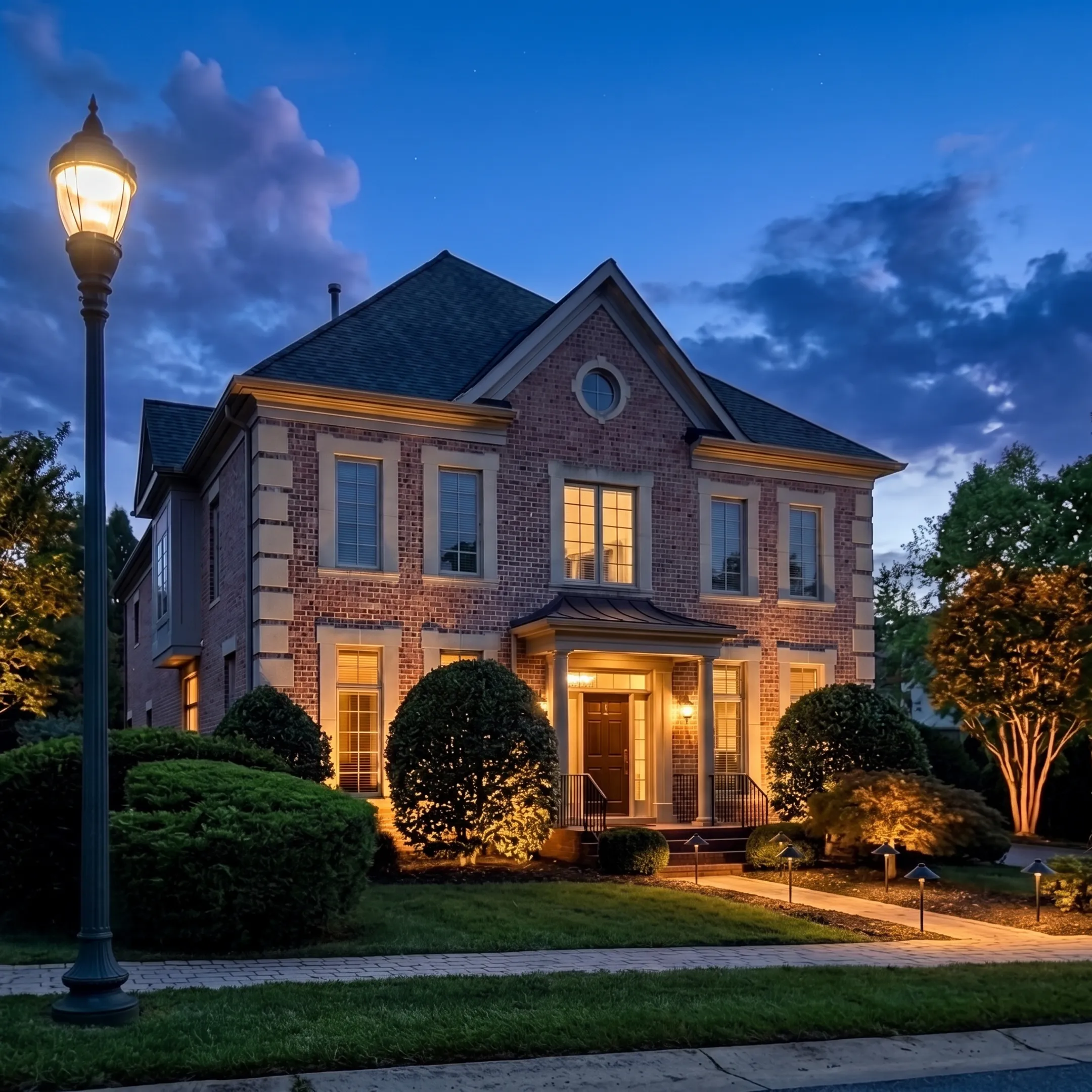 Designer planning low-voltage landscape lighting for a residence