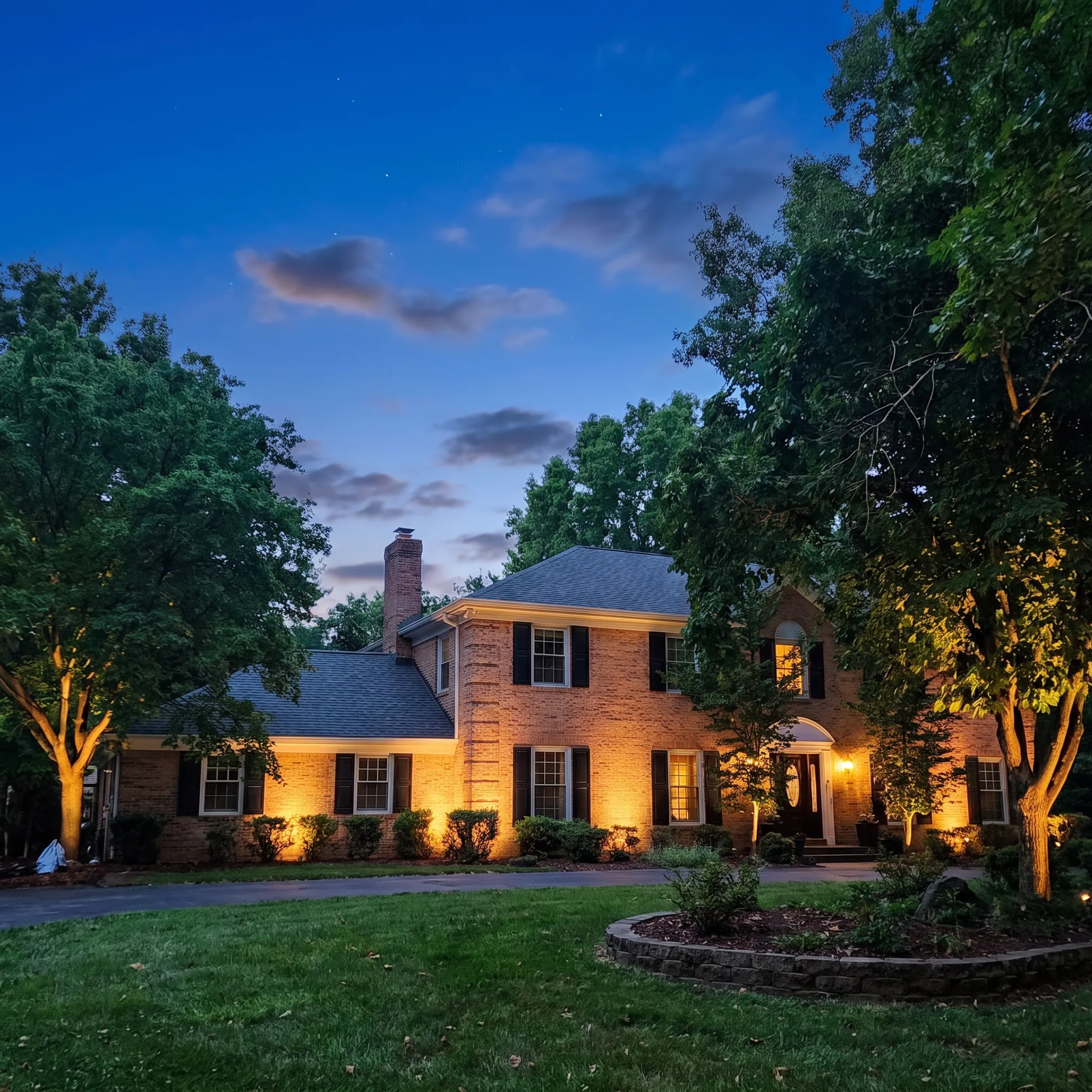Designer planning low-voltage landscape lighting for a residence