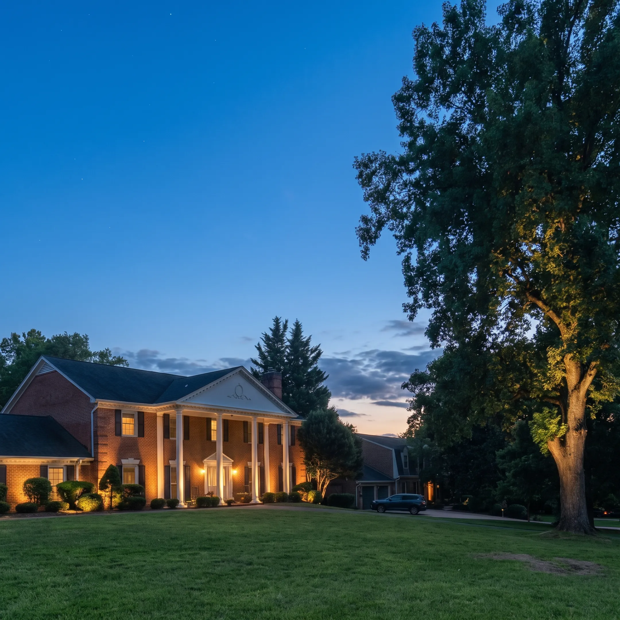 Designer positioning a low-voltage LED landscape fixture