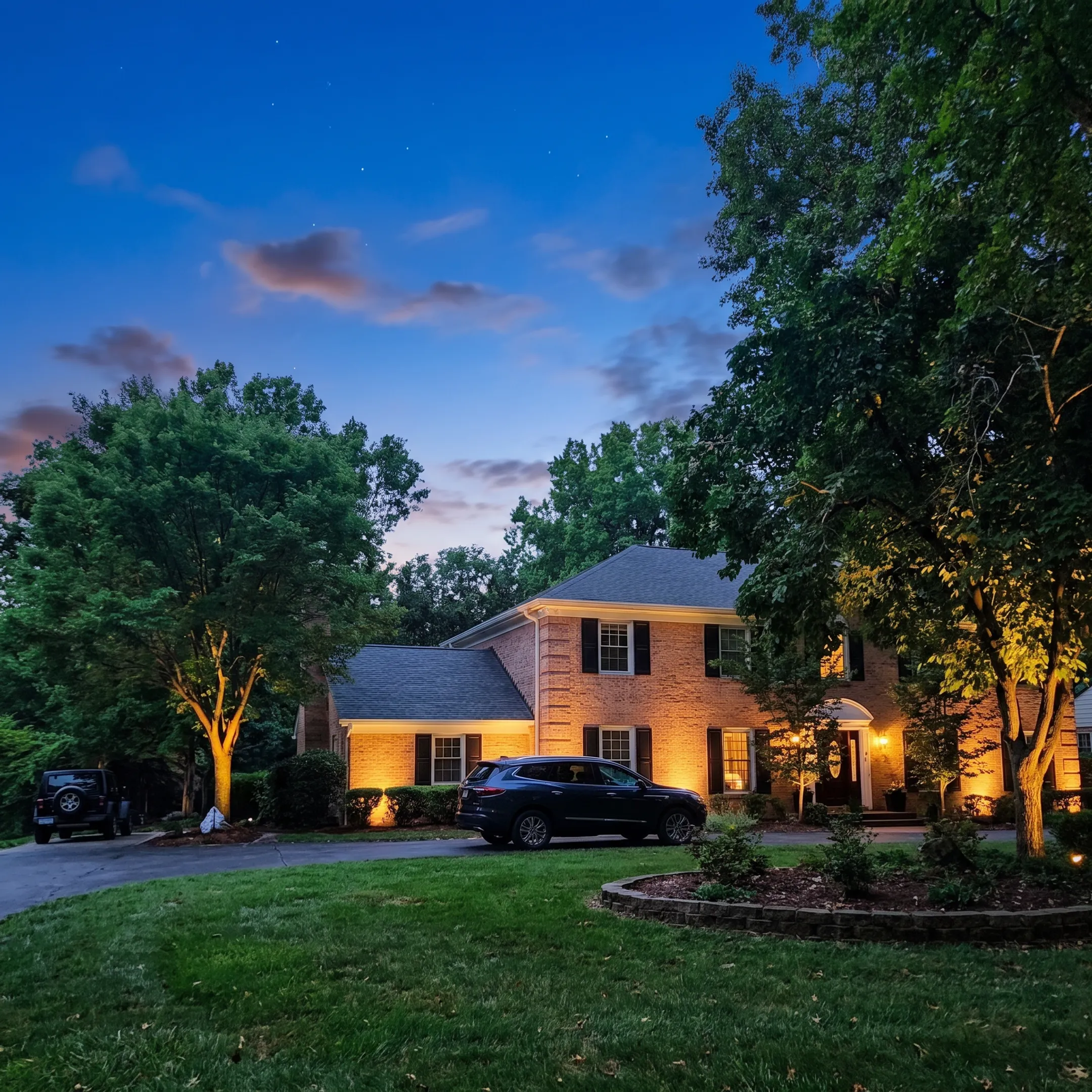 Designer positioning low-voltage facade lighting