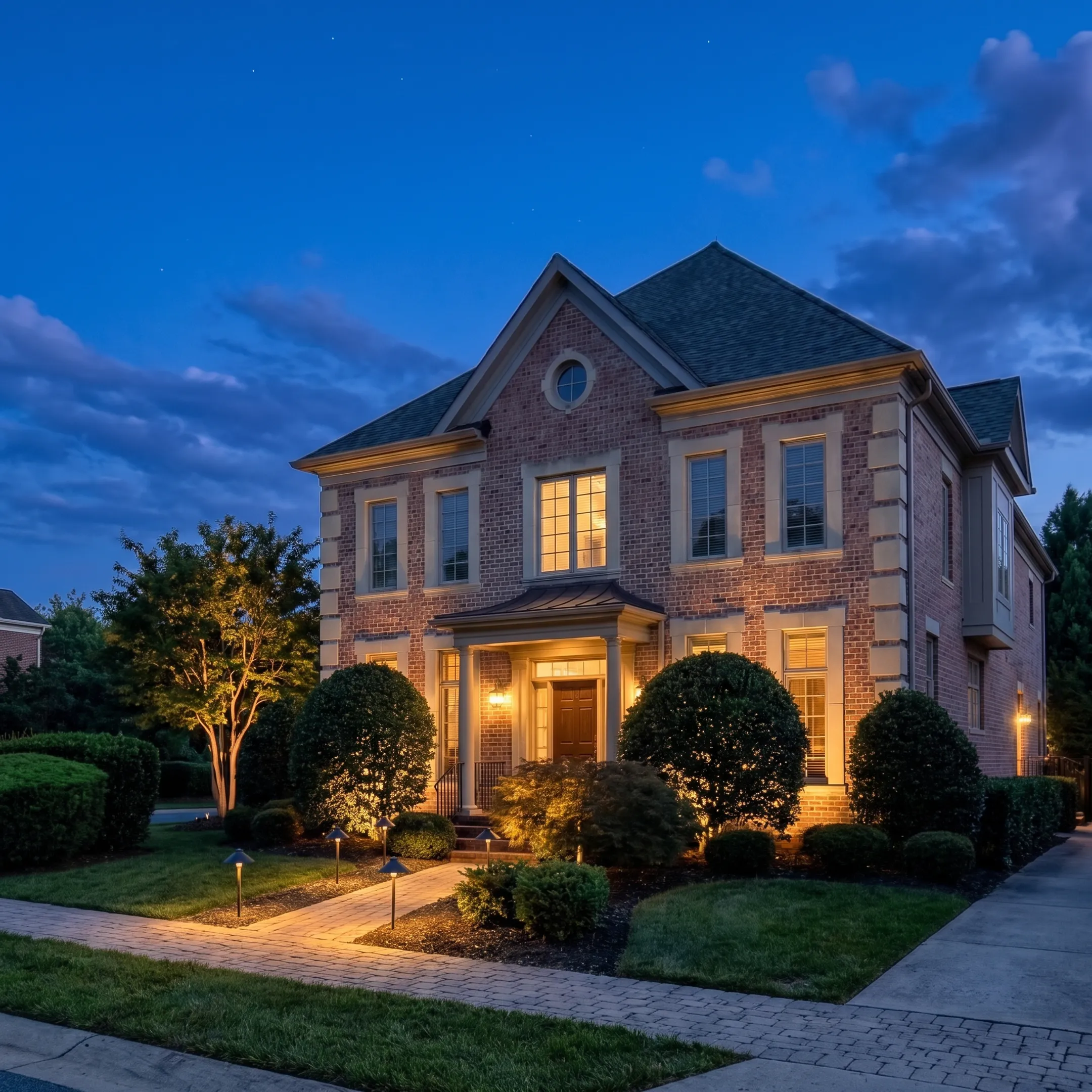 Designer planning outdoor landscape lighting