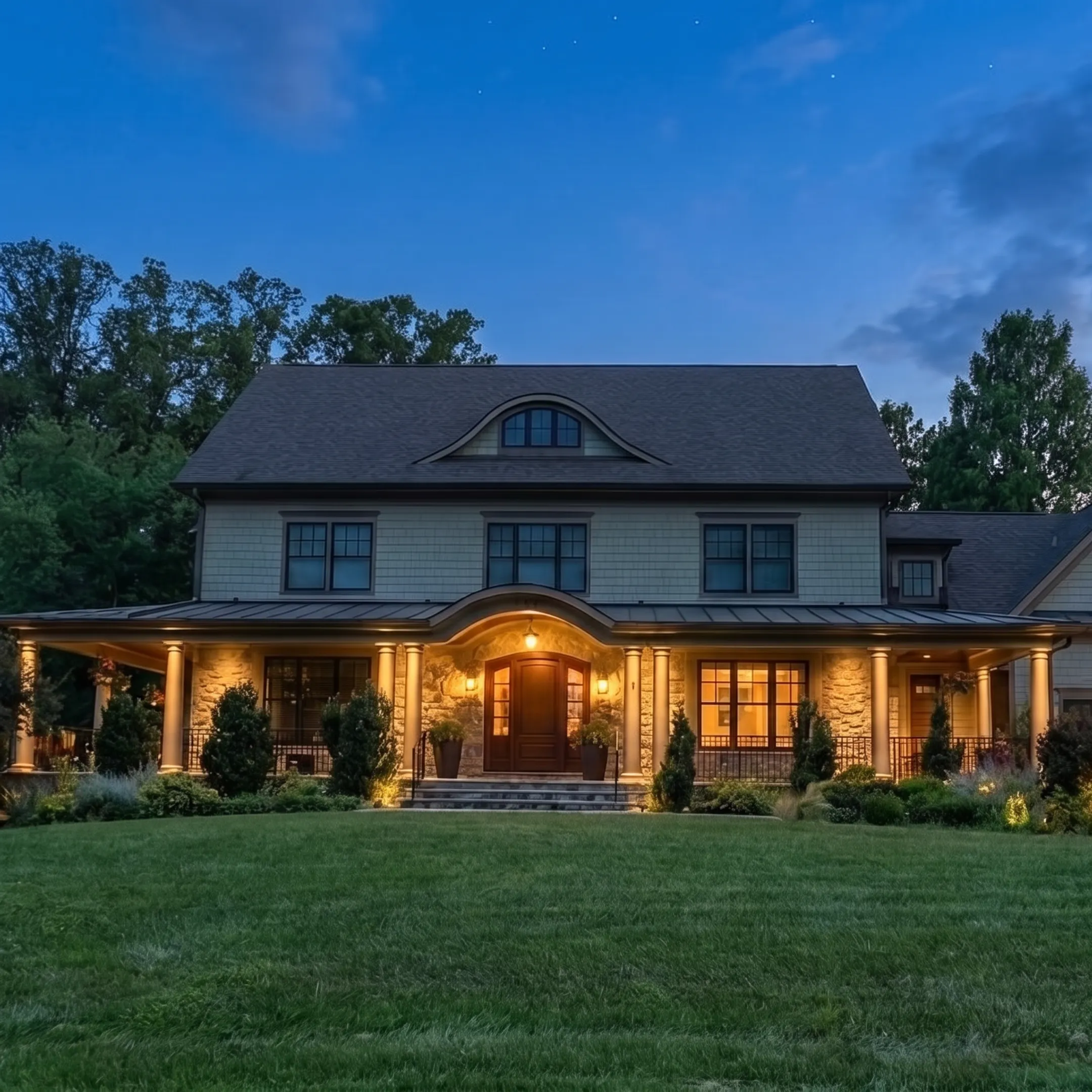 Designer planning low-voltage landscape lighting at a residence