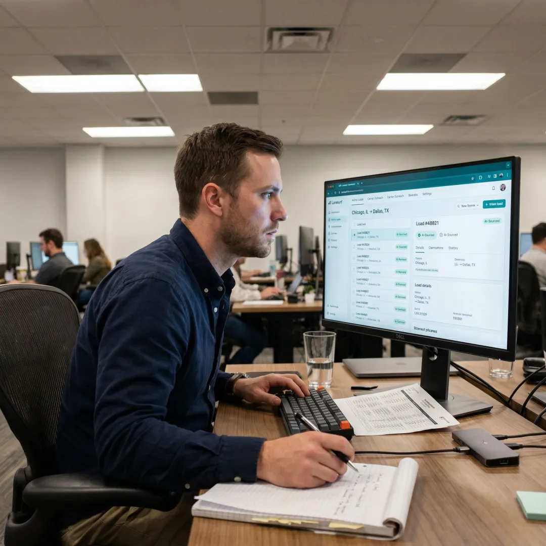AI freight operations dashboard managing active loads