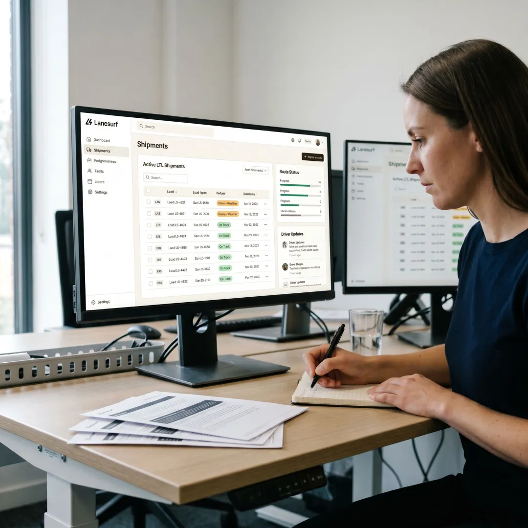 Freight operations team monitoring live shipment tracking dashboard