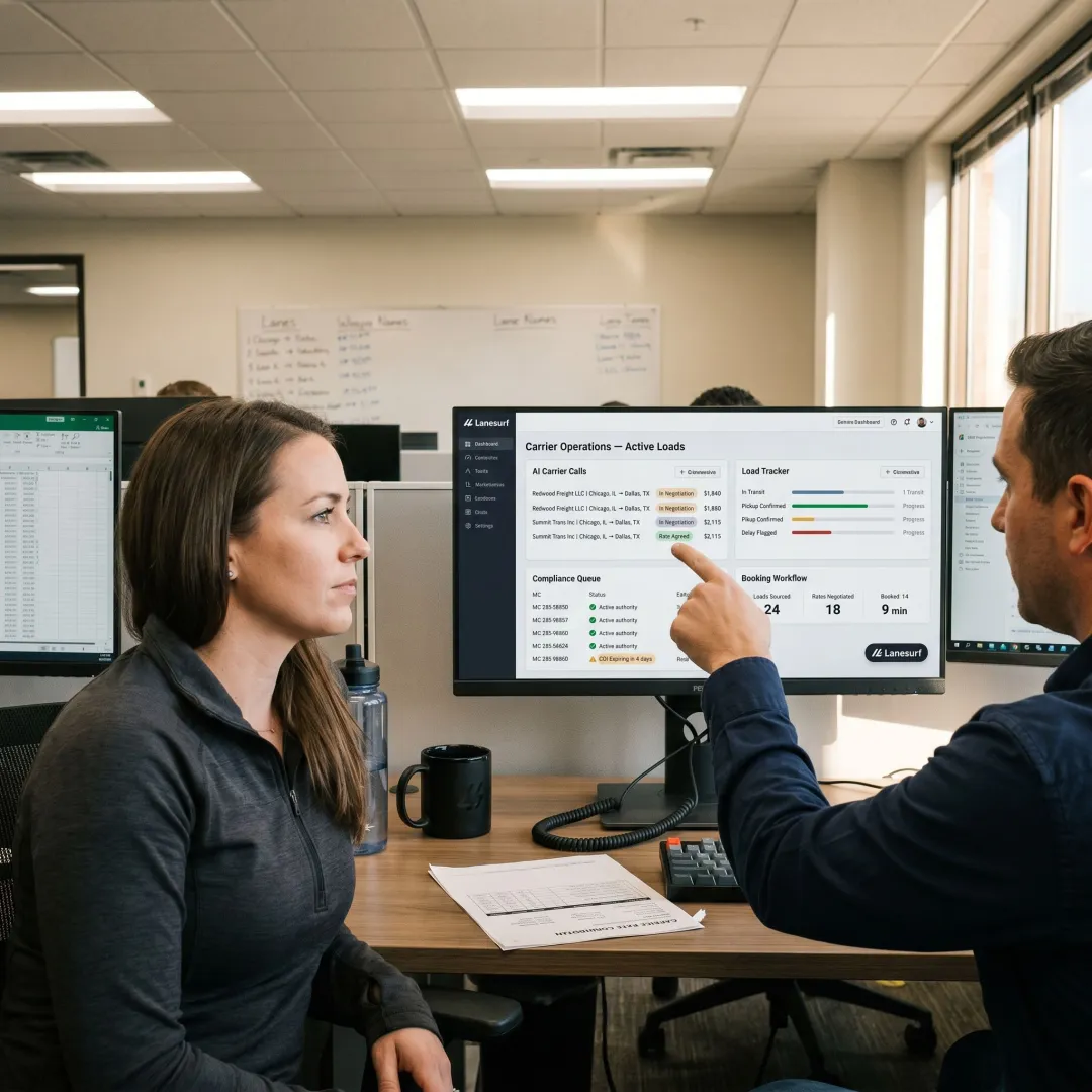 AI logistics software dashboard for freight operations