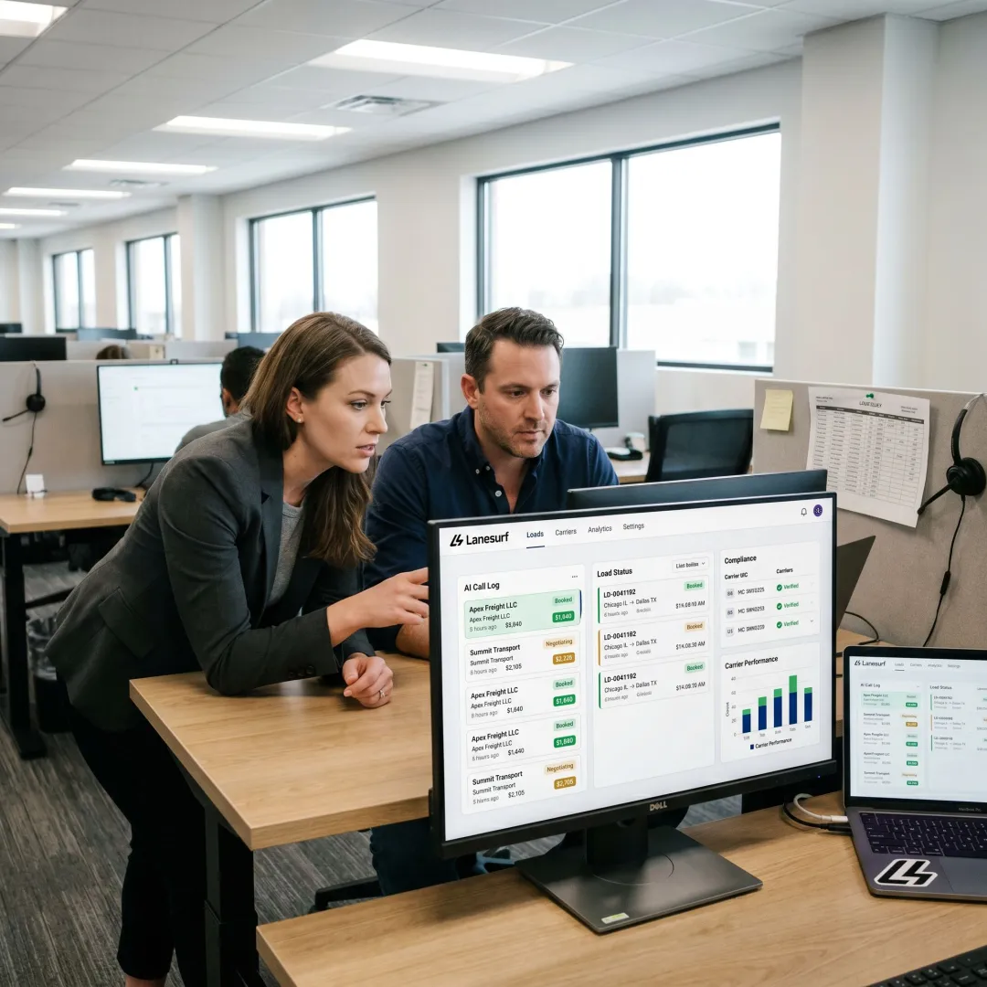 Broker team using LaneSurf dashboard