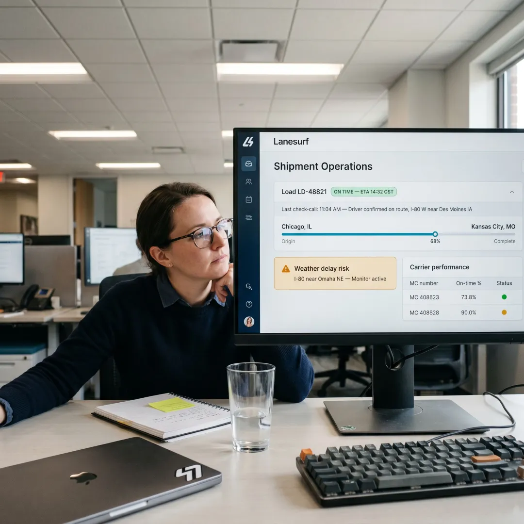 AI dashboard tracking refrigerated freight shipment
