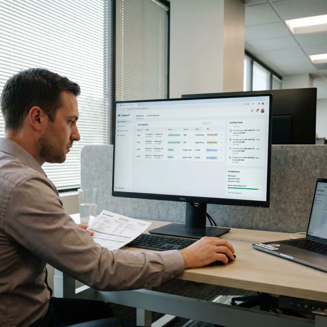 AI freight broker workflow automation dashboard