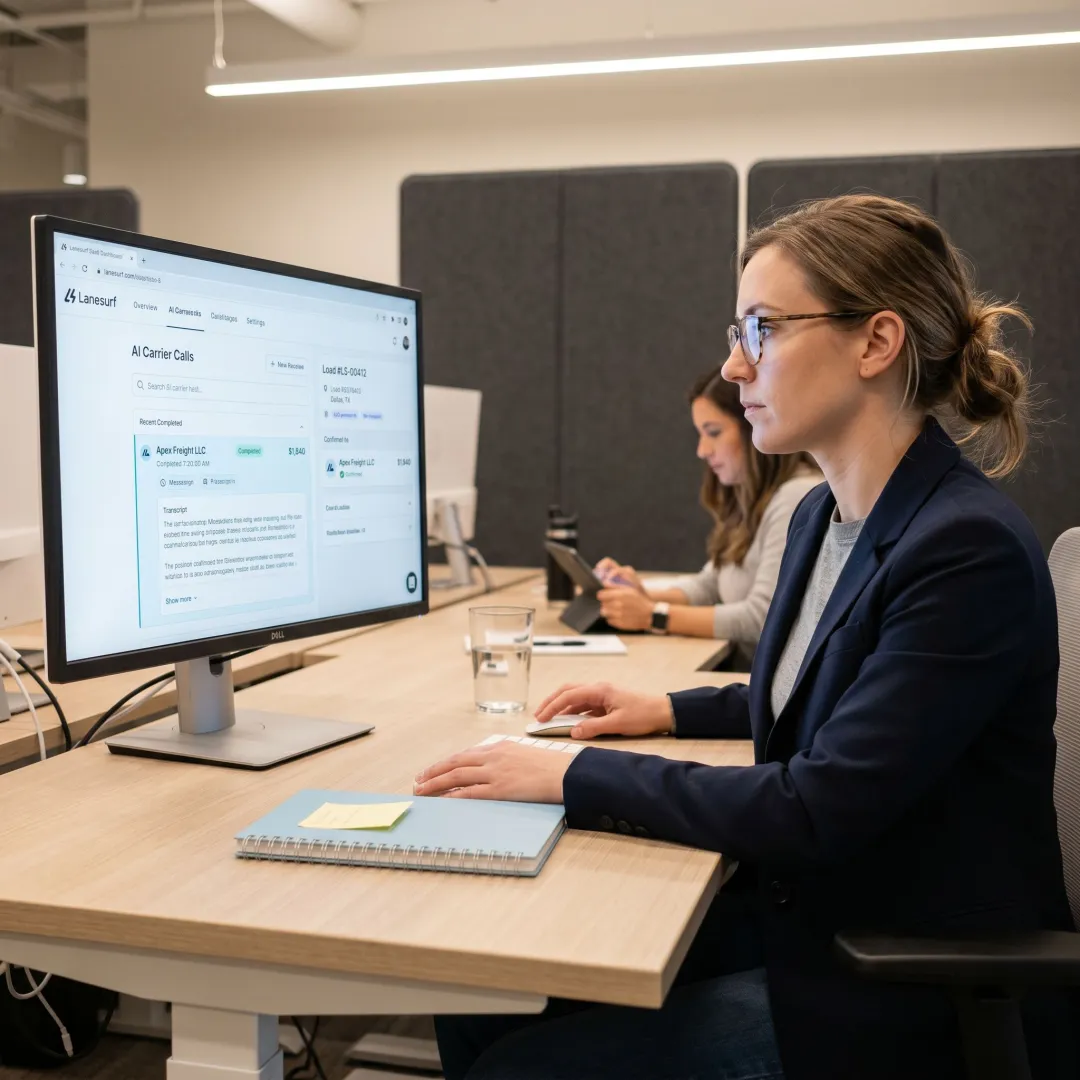 AI voice agent managing freight carrier calls
