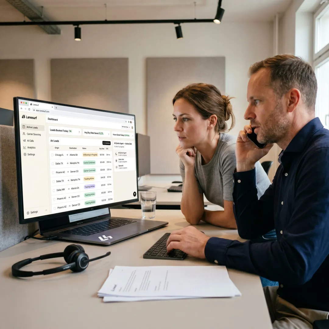 Freight operations team reviewing TMS automation workflow