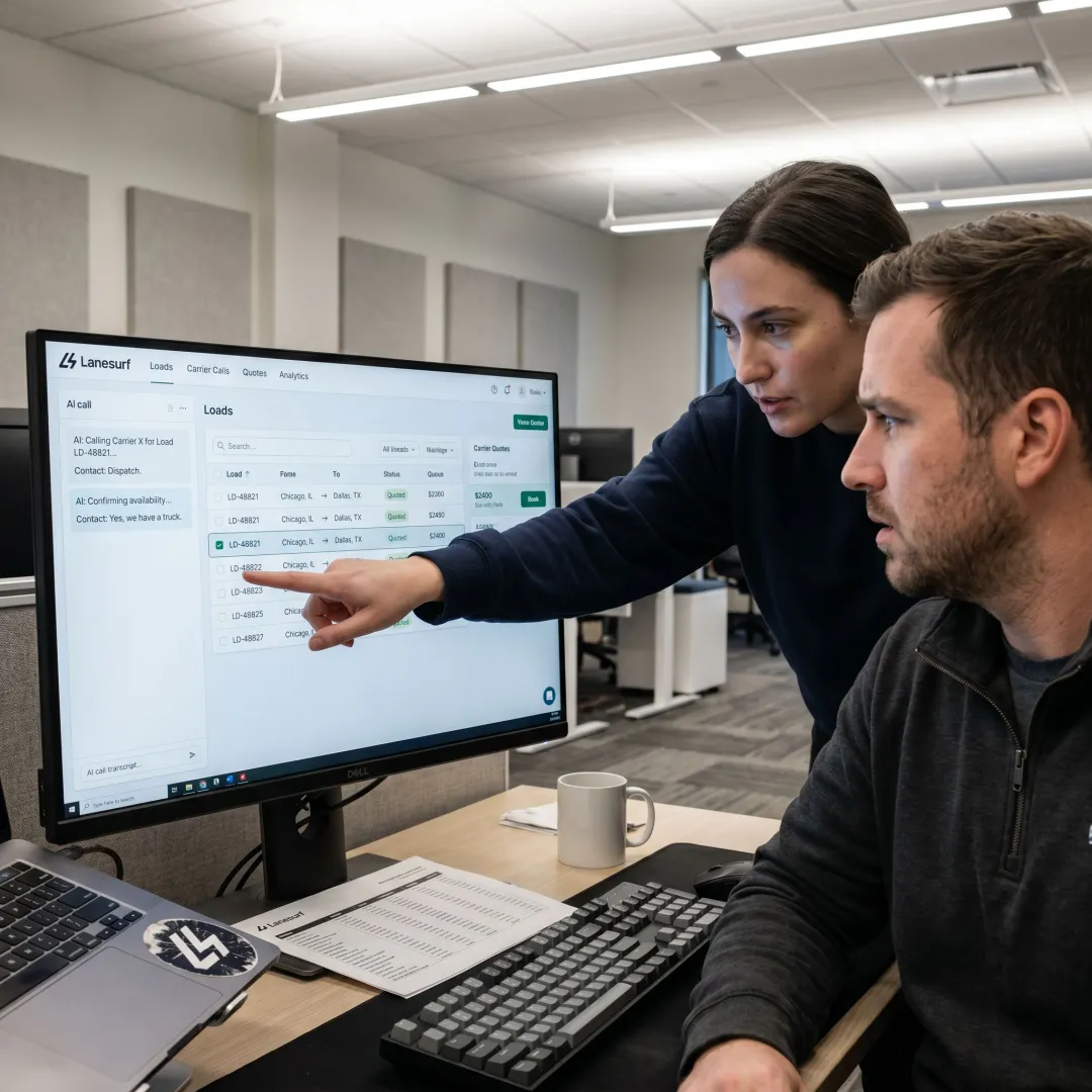 AI voice agent dashboard for freight calls