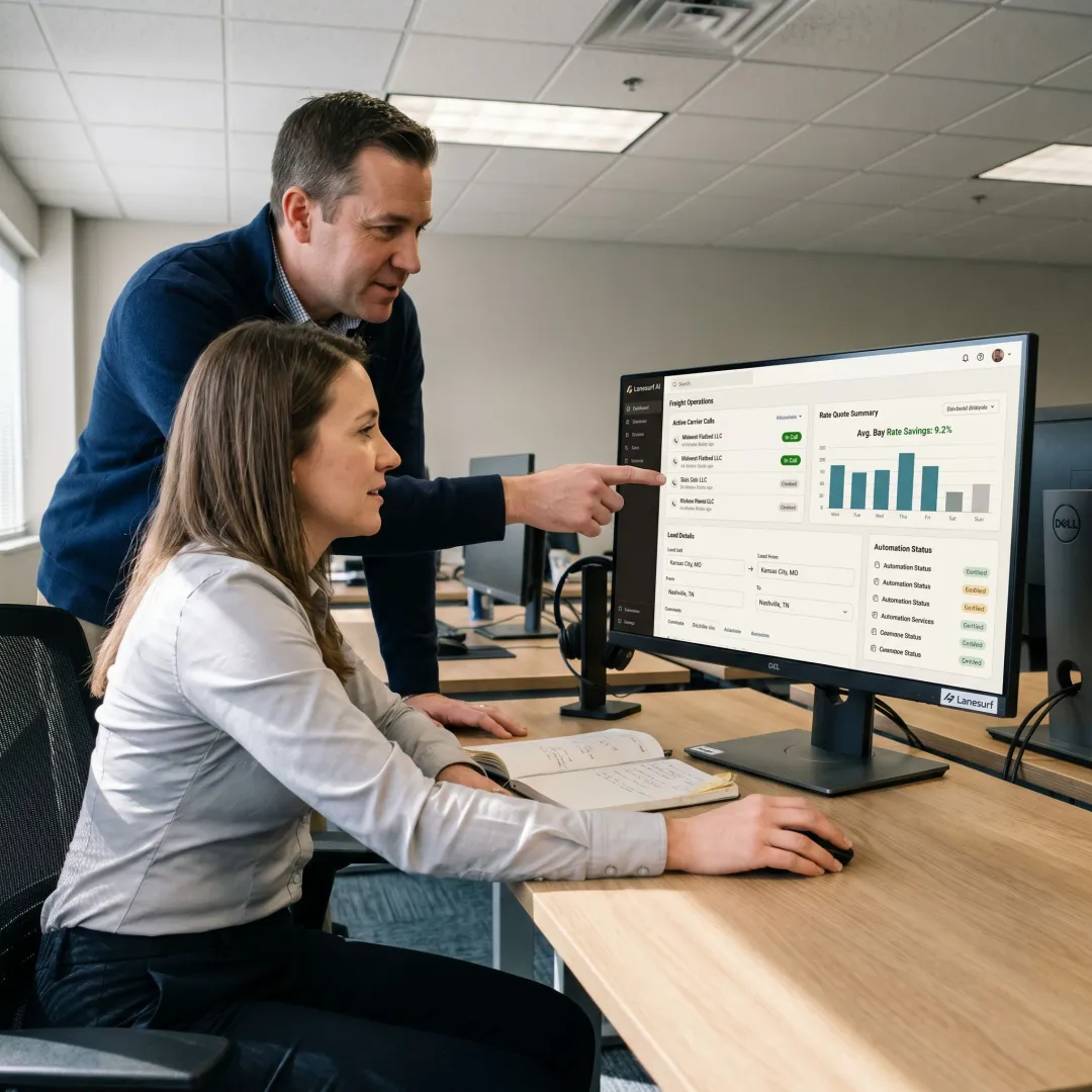 AI voice automation dashboard for freight broker calls