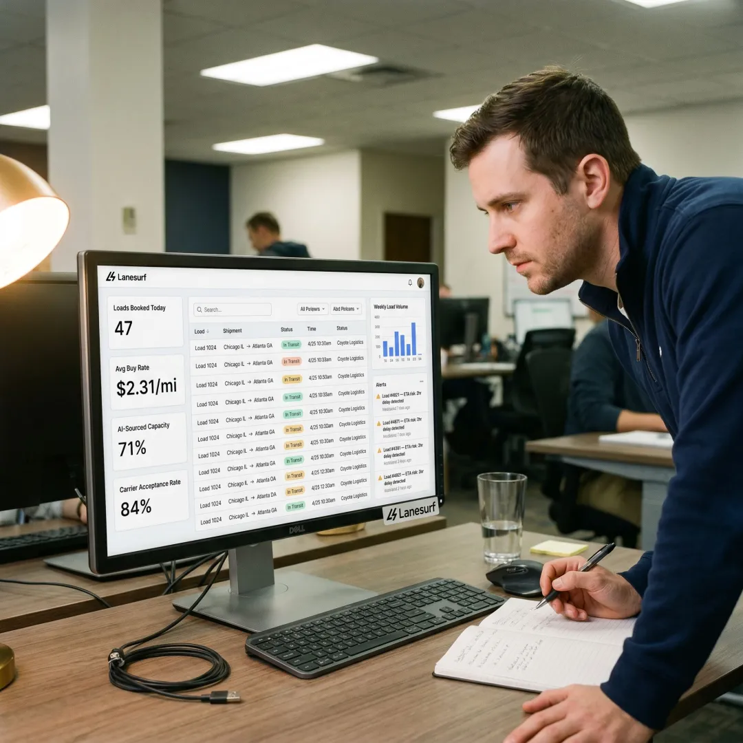 Freight operations dashboard tracking carrier performance