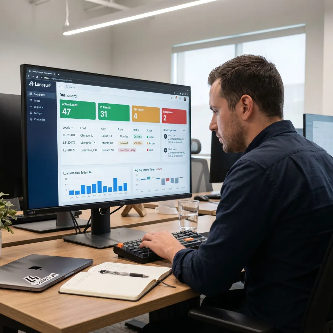 Freight visibility dashboard with real-time shipment updates