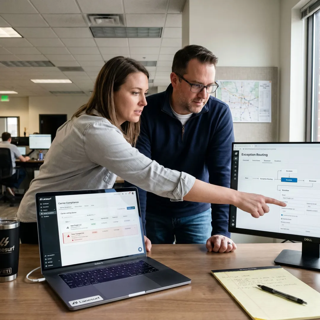 Automated carrier vetting workflow dashboard