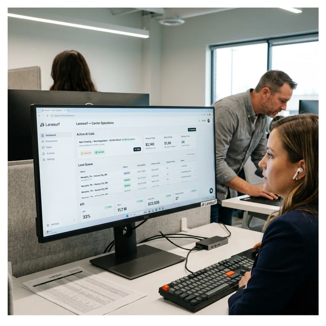 Freight team using AI call routing software