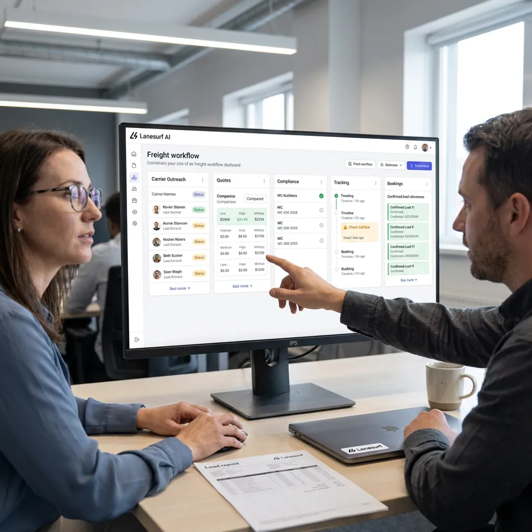 AI freight workflow automation dashboard