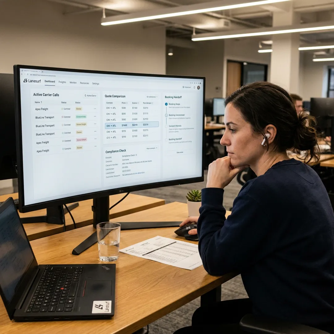 AI freight sourcing workflow dashboard