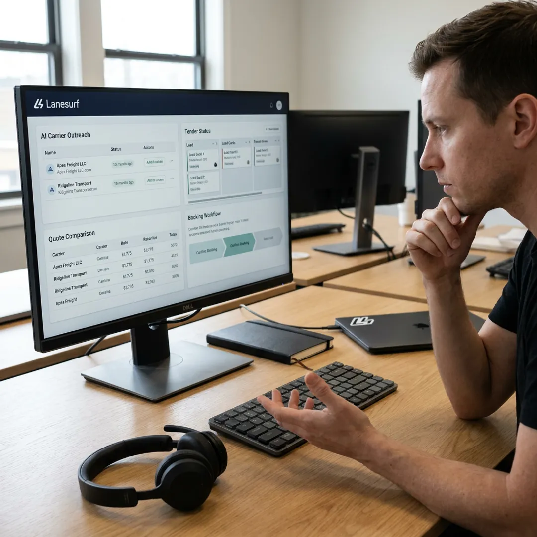AI freight tender automation dashboard