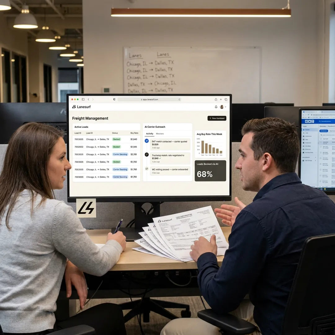 Freight broker integrating TMS and load boards