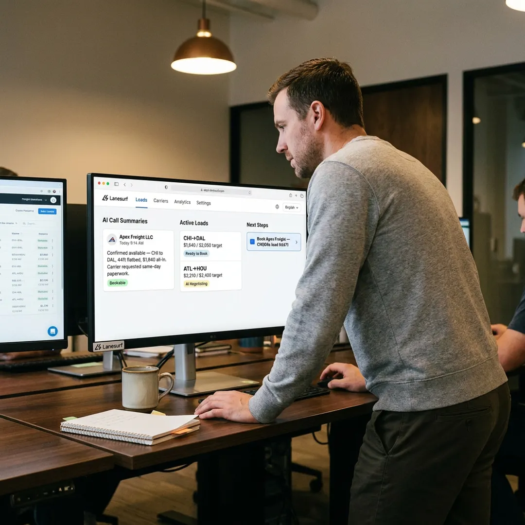 AI software summarizing freight carrier calls