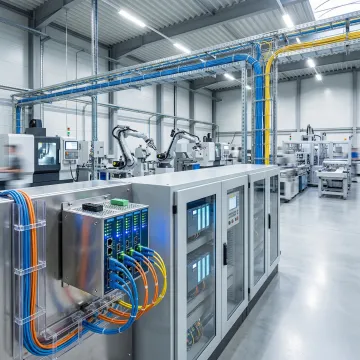 Industrial network infrastructure in modern South Carolina manufacturing facility