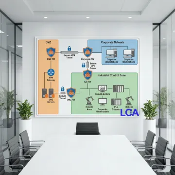 Secure industrial network infrastructure with firewall protection