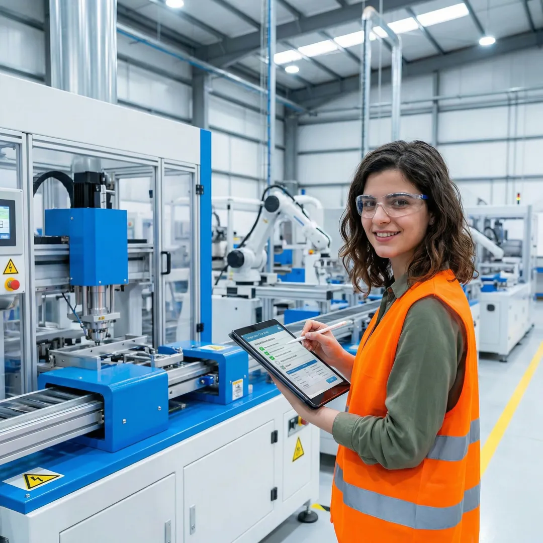 Industrial inspection process showing systematic equipment evaluation and documentation