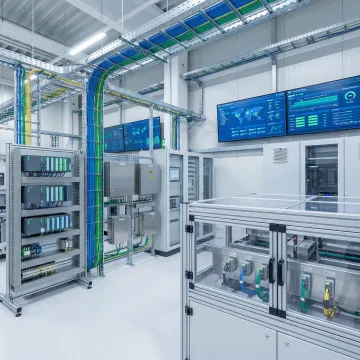 Industrial data communication network with connected machines and real-time monitoring systems