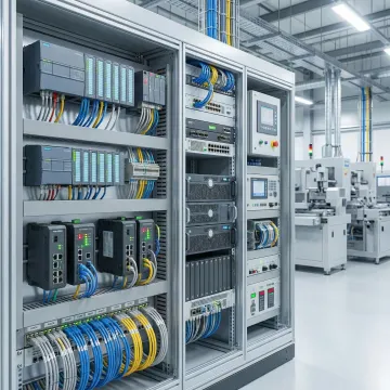 Advanced industrial networking equipment connecting manufacturing systems in a Tennessee facility