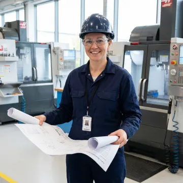 Engineer reviewing industrial electrical system specifications