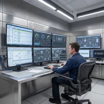 Advanced industrial automation control panel in Tennessee manufacturing facility