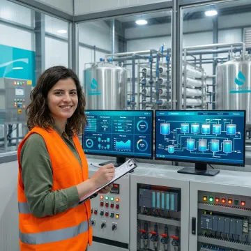 Advanced automated control systems monitoring water treatment processes