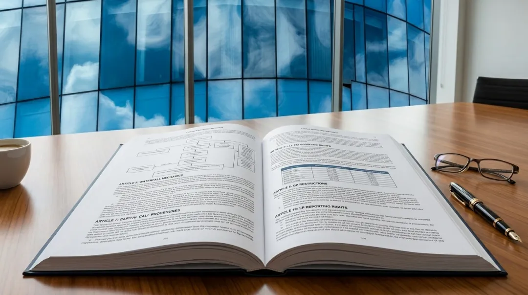 Limited partnership agreement document with key fund governance provisions highlighted