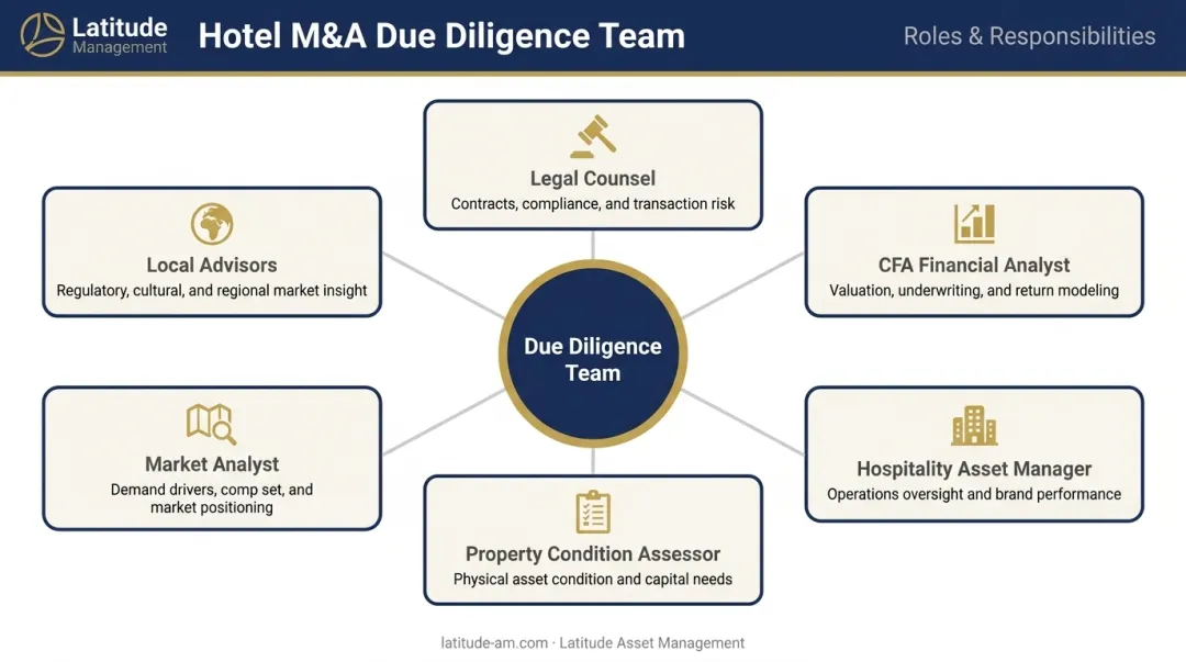 Hotel M&A due diligence team structure six key roles and responsibilities