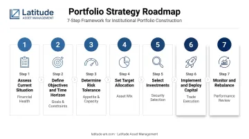 Seven-step portfolio strategy process from situation assessment to performance monitoring