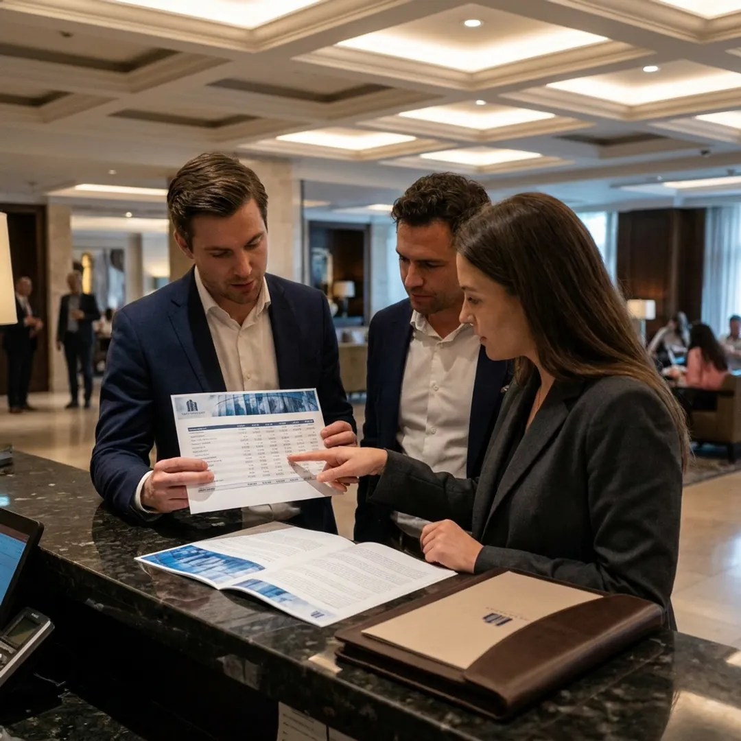 Luxury hotel ownership management meeting