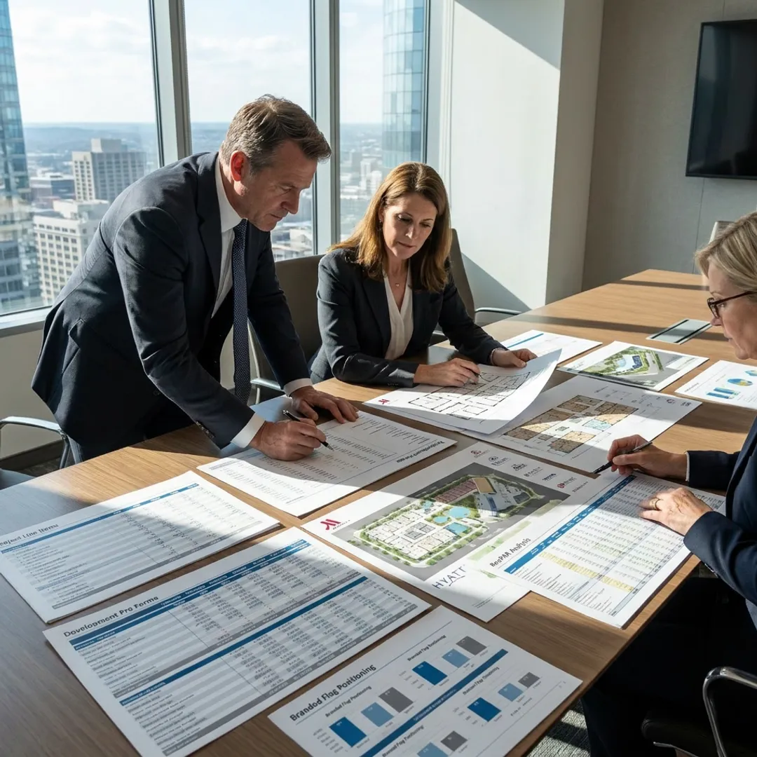 Hotel development planning meeting