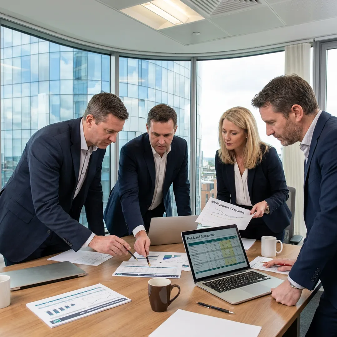 Hotel advisory team reviewing asset performance strategy