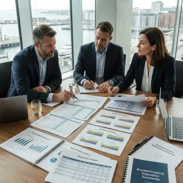 Hotel investment team reviewing portfolio strategy