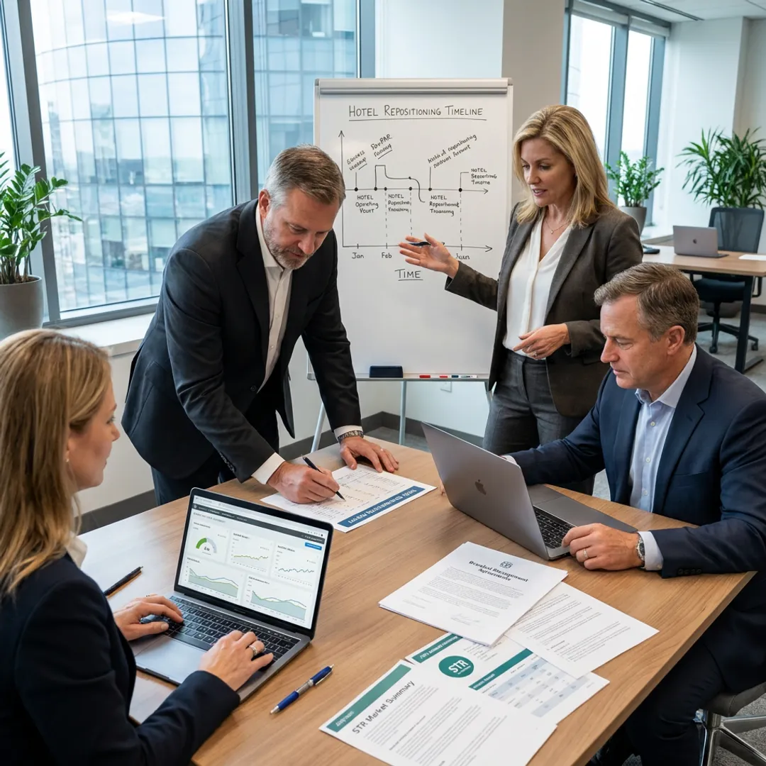 Hotel advisors reviewing operational plans