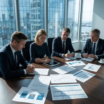 Private equity advisors analyzing hotel investment portfolio