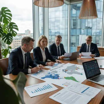 Hotel investment advisors reviewing portfolio strategy