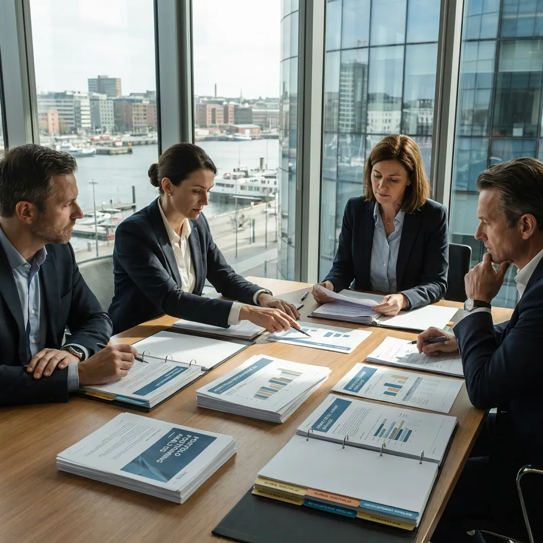 Hotel consultants reviewing brand strategy